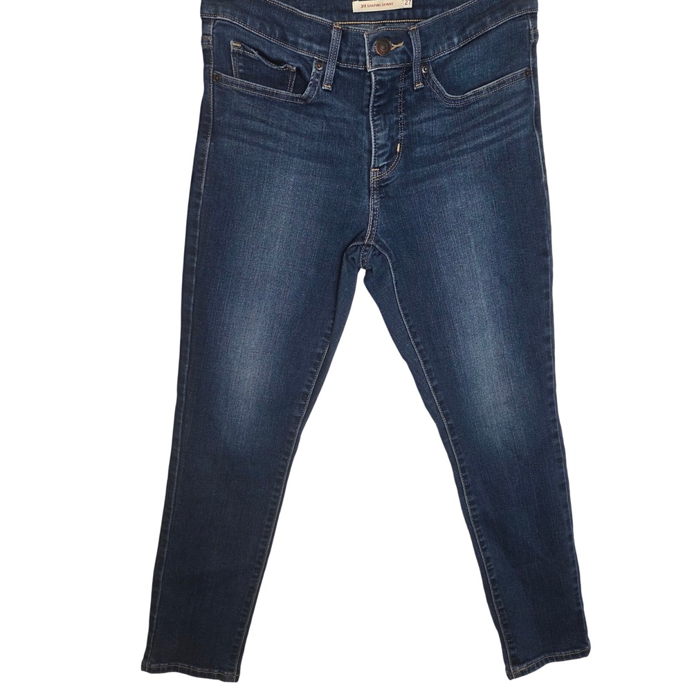 Levi's 311 Shaping Skinny Jeans Mid Rise Dark Wash Stretch Denim 27 - Picture 1 of 10